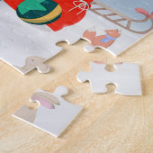 Cocker Spaniel Dog in sneeuw met kerstcadeaus Legpuzzel (Zijkant)