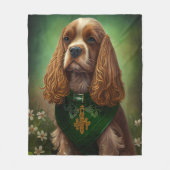 Cocker Spaniel Dog in St. Patrick's Day Dress Fleece Deken (Voorkant)