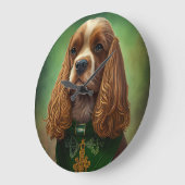Cocker Spaniel Dog in St. Patrick's Day Dress Grote Klok (Hoek)