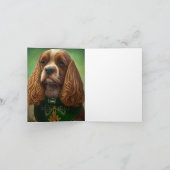 Cocker Spaniel Dog in St. Patrick's Day Dress Kaart (Binnen)