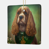 Cocker Spaniel Dog in St. Patrick's Day Dress Keramisch Ornament (Links)