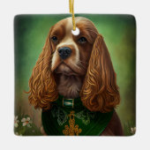 Cocker Spaniel Dog in St. Patrick's Day Dress Keramisch Ornament (Voorkant)