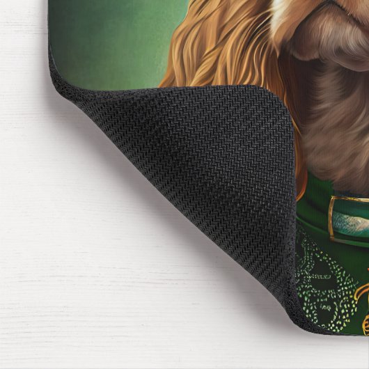 Cocker Spaniel Dog in St. Patrick's Day Dress Muismat (Hoek)
