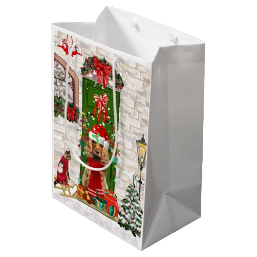 Cocker Spaniel Dog kerstcadeau Medium Cadeauzakje (Achterkant Gekanteld)