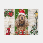 Cocker Spaniel Dog Kerstmis Deurmat (Voorkant)
