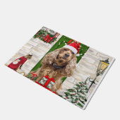 Cocker Spaniel Dog Kerstmis Deurmat (Schuin)