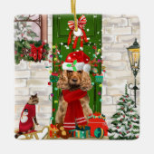 Cocker Spaniel Dog Kerstmis Keramisch Ornament (Voorkant)