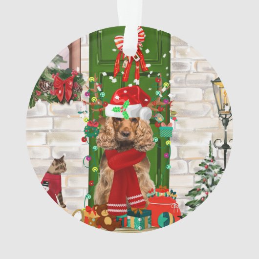 Cocker Spaniel Dog Kerstmis Ornament (achterkant)