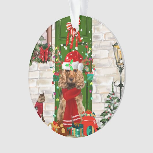Cocker Spaniel Dog Kerstmis Ornament (voorkant)