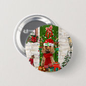 Cocker Spaniel Dog Kerstmis Ronde Button 5,7 Cm (Voorkant /achterkant)