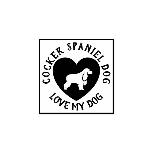 Cocker Spaniel Dog logo Love Scrapbooking Rubberstempel (Afrduk)