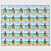 Cocker Spaniel Dog op strand Cadeaupapier (Vlak)