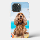 Cocker Spaniel Dog op strand Case-Mate iPhone Case (Achterkant)