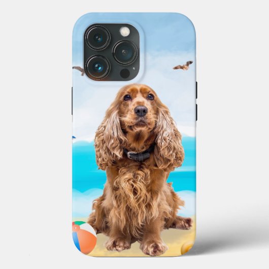 Cocker Spaniel Dog op strand Case-Mate iPhone Case (Achterkant)