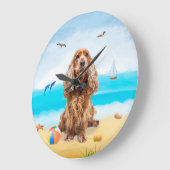 Cocker Spaniel Dog op strand Grote Klok (Hoek)