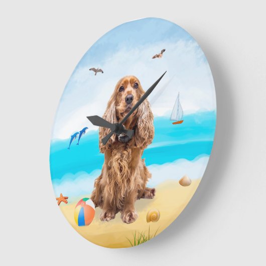 Cocker Spaniel Dog op strand Grote Klok (Hoek)