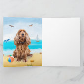 Cocker Spaniel Dog op strand Kaart (Binnen)