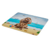 Cocker Spaniel Dog op strand Snijplank (Hoek)