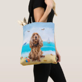 Cocker Spaniel Dog op strand Tote Bag (Dichtbij)