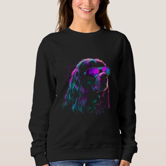 Cocker Spaniel Dog owner Vaporwave Notorious DJ Trui (Voorkant)