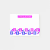 Cocker Spaniel Dog & Paw Hot Pink & Blue Post-it® Notes (Voorkant)