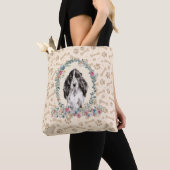 Cocker Spaniel Dog Paw Print & Dog Bone Cute Tote Bag (Dichtbij)