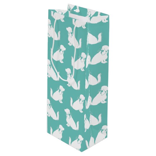 Cocker Spaniel Dog Puppy Wijn Cadeautas (Voorkant Gekanteld)