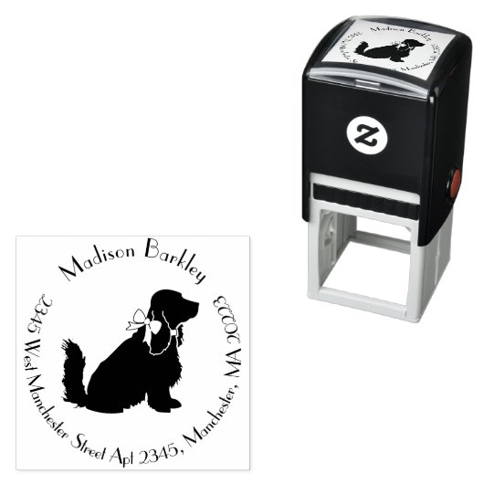 Cocker Spaniel Dog Puppy Zelfinktende Stempel (In situ)