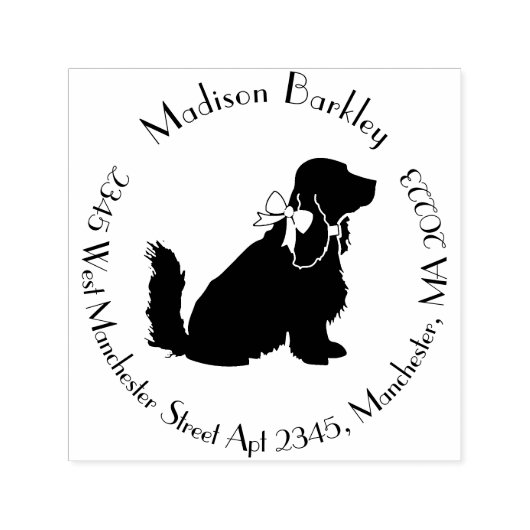 Cocker Spaniel Dog Puppy Zelfinktende Stempel (Design)