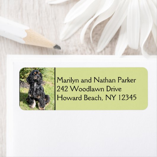 Cocker Spaniel Dog Return Address Label (Insitu)