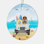 cocker spaniel Dog Rijden op strand Keramisch Ornament (Links)