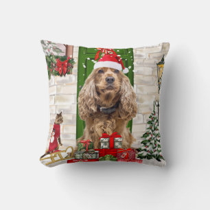 Cocker Spaniel Dog-Sierkussen voor kerstmis Kussen