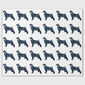 Cocker Spaniel Dog Silhouette Black Waterverf Cadeaupapier (Vlak)