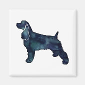 Cocker Spaniel Dog Silhouette Black Waterverf Magneet (Voorkant)