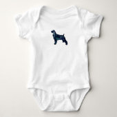 Cocker Spaniel Dog Silhouette Black Waterverf Romper (Voorkant)