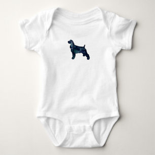 Cocker Spaniel Dog Silhouette Black Waterverf Romper