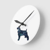 Cocker Spaniel Dog Silhouette Black Waterverf Ronde Klok (Hoek)