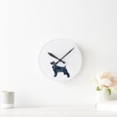 Cocker Spaniel Dog Silhouette Black Waterverf Ronde Klok (Huis)