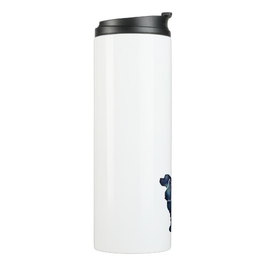 Cocker Spaniel Dog Silhouette Black Waterverf Thermosbeker (Gedraaid links)