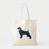 Cocker Spaniel Dog Silhouette Black Waterverf Tote Bag (Voorkant)