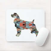 Cocker Spaniel Dog Silhouette Geometric Pattern Pl Muismat (Met muis)