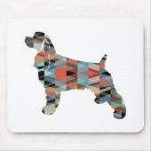 Cocker Spaniel Dog Silhouette Geometric Pattern Pl Muismat (Voorkant)