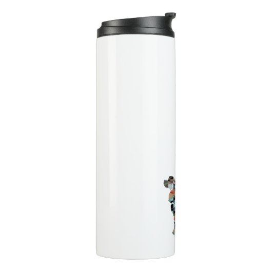 Cocker Spaniel Dog Silhouette Geometric Pattern Pl Thermosbeker (Gedraaid links)