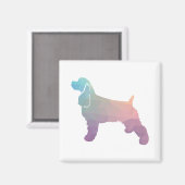 Cocker Spaniel Dog Silhouette Geometric Pattern Ps Magneet (Voorkant / Achterkant)