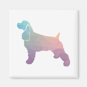 Cocker Spaniel Dog Silhouette Geometric Pattern Ps Magneet