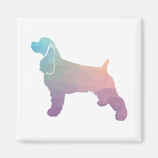Cocker Spaniel Dog Silhouette Geometric Pattern Ps Magneet (Voorkant)