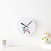 Cocker Spaniel Dog Silhouette Geometric Pattern Ps Ronde Klok (Huis)