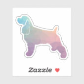 Cocker Spaniel Dog Silhouette Geometric Pattern Ps Sticker (Vel)