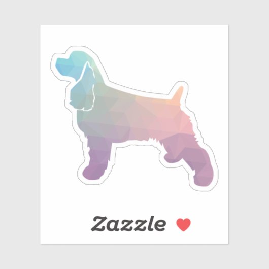 Cocker Spaniel Dog Silhouette Geometric Pattern Ps Sticker (Vel)
