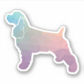 Cocker Spaniel Dog Silhouette Geometric Pattern Ps Sticker (Voorkant)